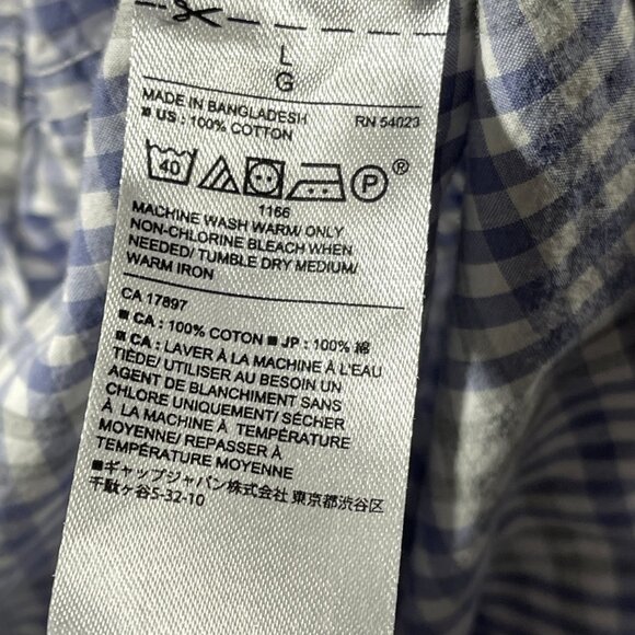 Banana Republic‎ L Men Soft Wash Standard Fit Button Down Purple Plaid Casual - Picture 10 of 12